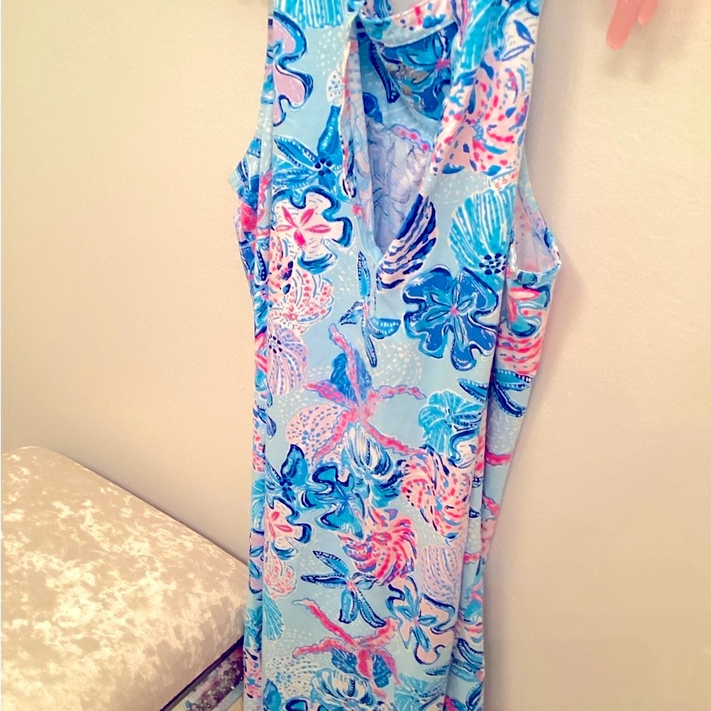 Sale🎉🎉🎉Floral Sleeveless Dress in Blue and Pink